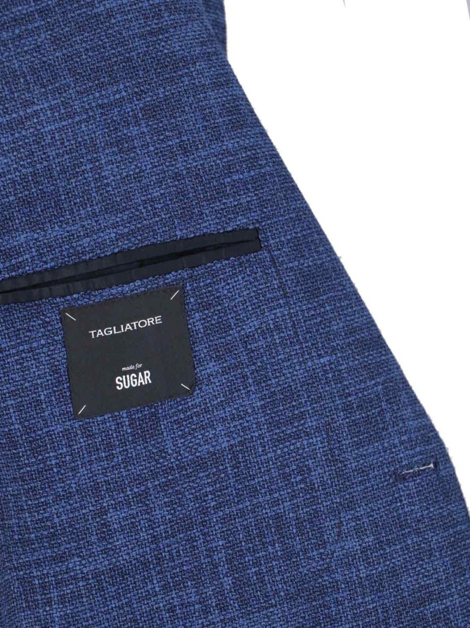 Tagliatore Single-Breasted Blazer – Blue Mélange Blauw