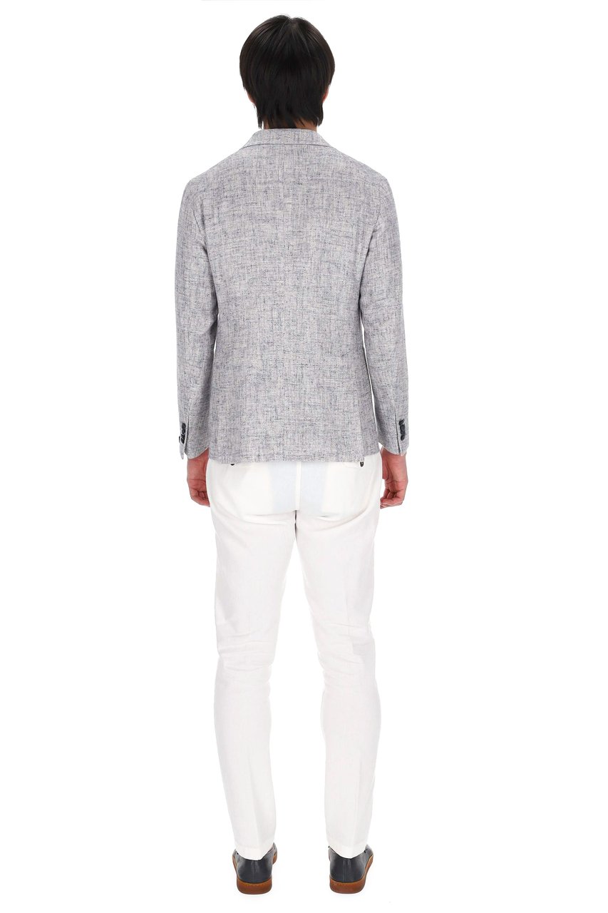 Tagliatore Montecarlo Textured Viscose-Cotton Blazer Wit