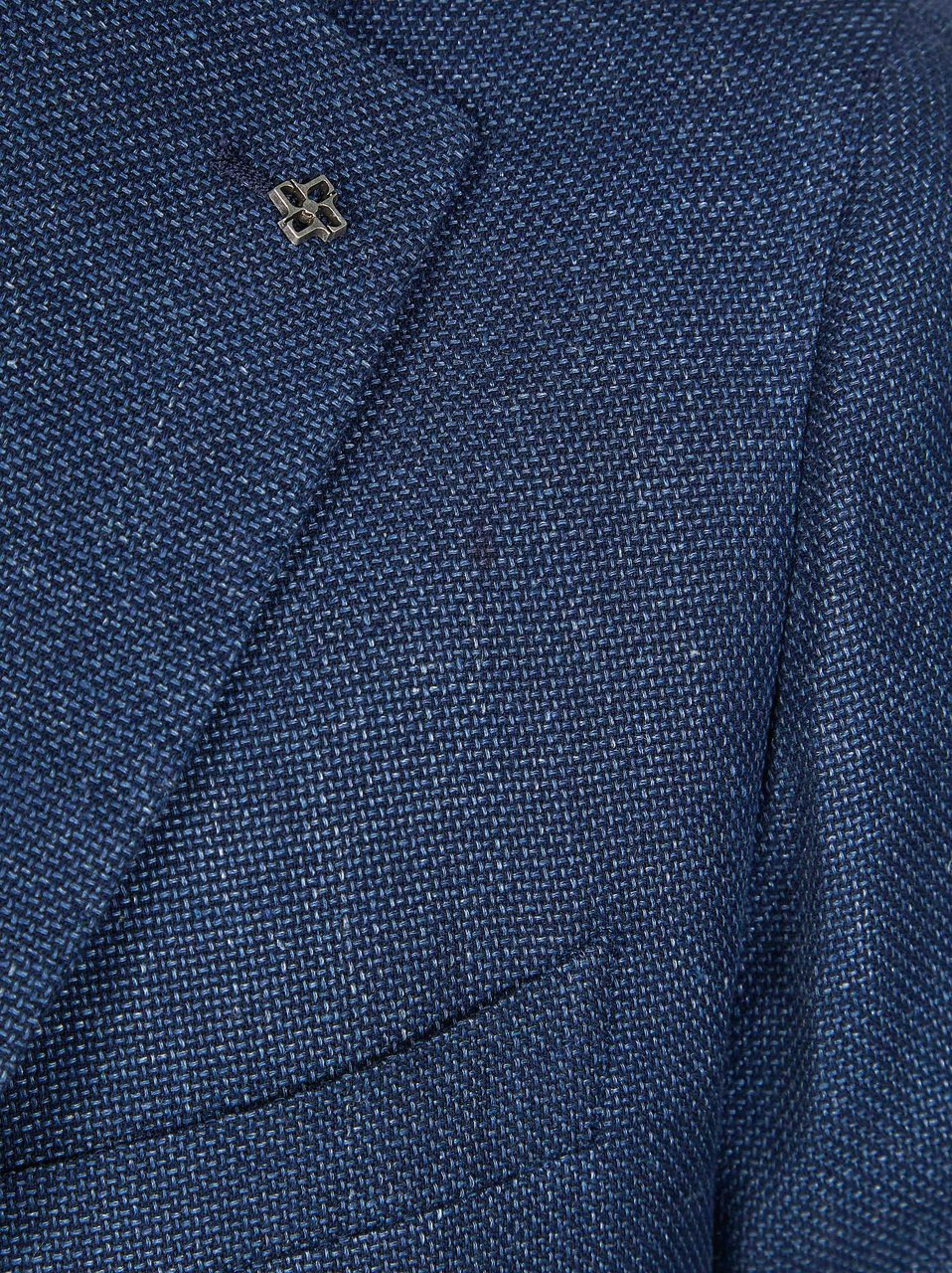 Tagliatore Deep Blue Linen-Cotton Single-Breasted Blazer Groen