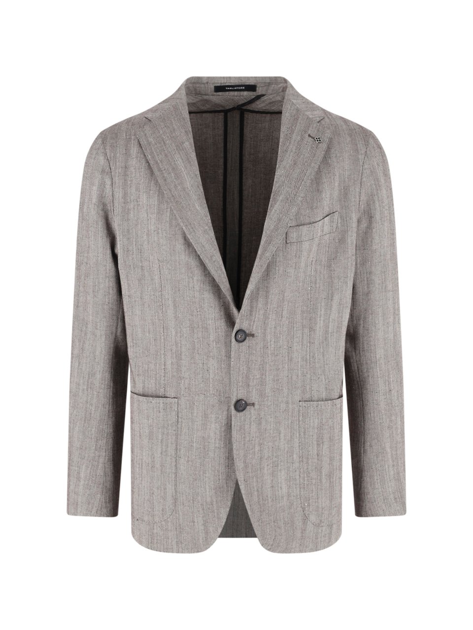 Tagliatore Grey Herringbone Notch Lapel Tailored Jacket Grijs