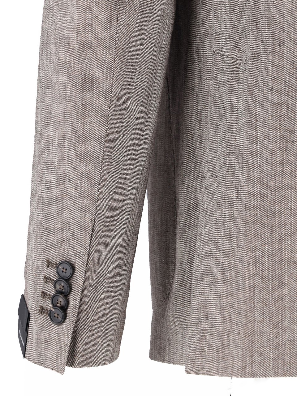 Tagliatore Grey Herringbone Notch Lapel Tailored Jacket Grijs