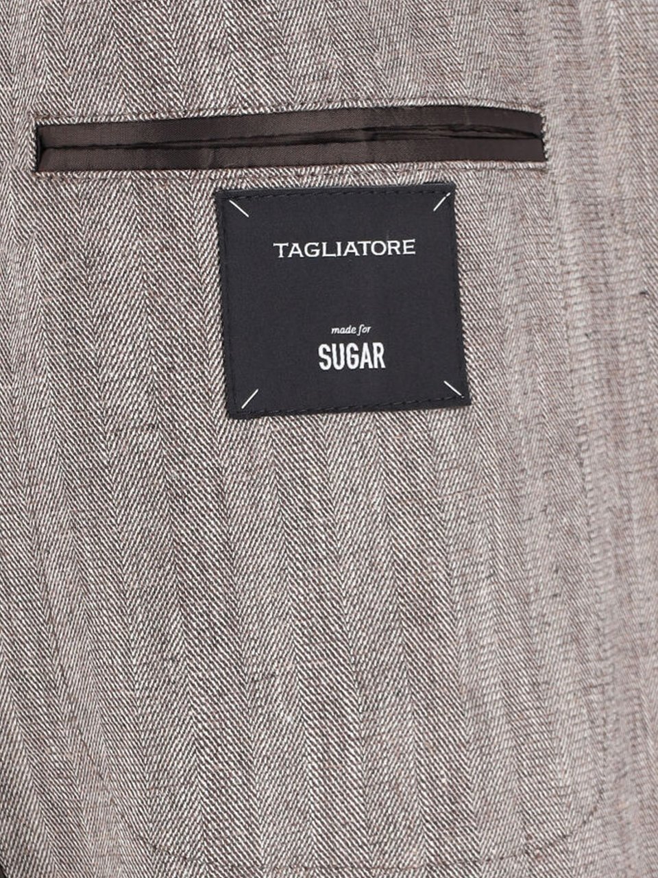 Tagliatore Grey Herringbone Notch Lapel Tailored Jacket Grijs