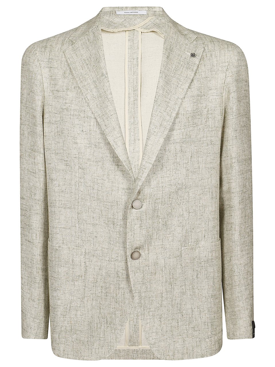 Tagliatore Beige Textured Single Breasted Jacket Grijs