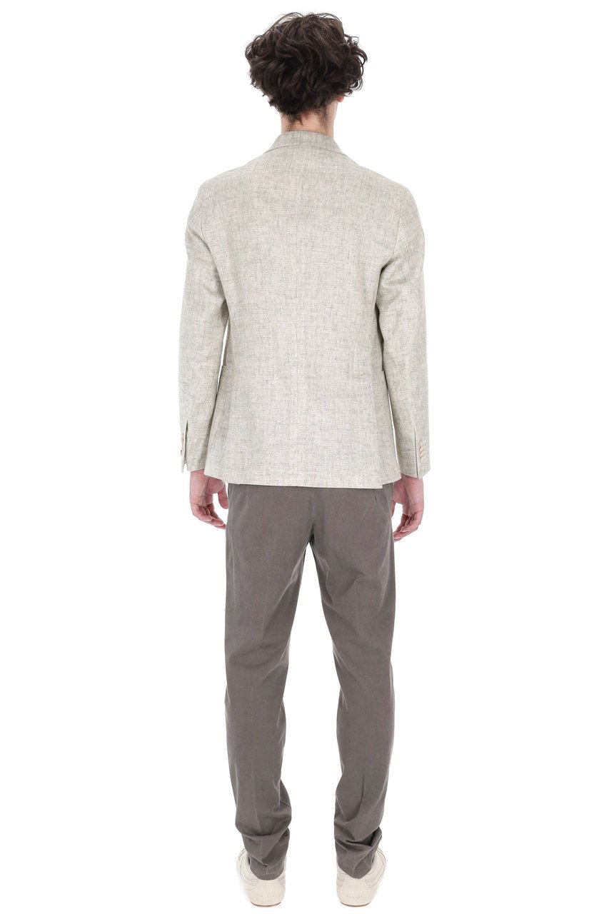 Tagliatore Montecarlo Textured Viscose-Cotton Blazer Wit