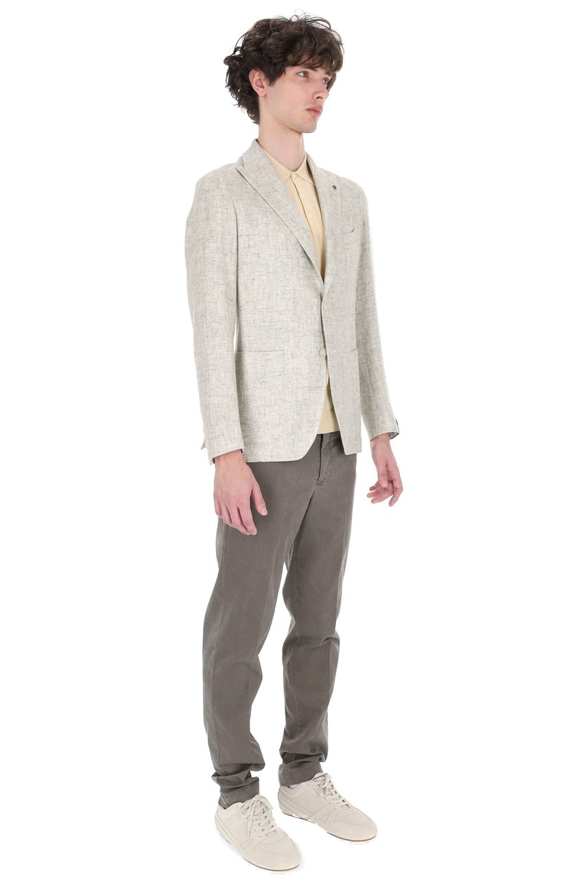 Tagliatore Montecarlo Textured Viscose-Cotton Blazer Wit