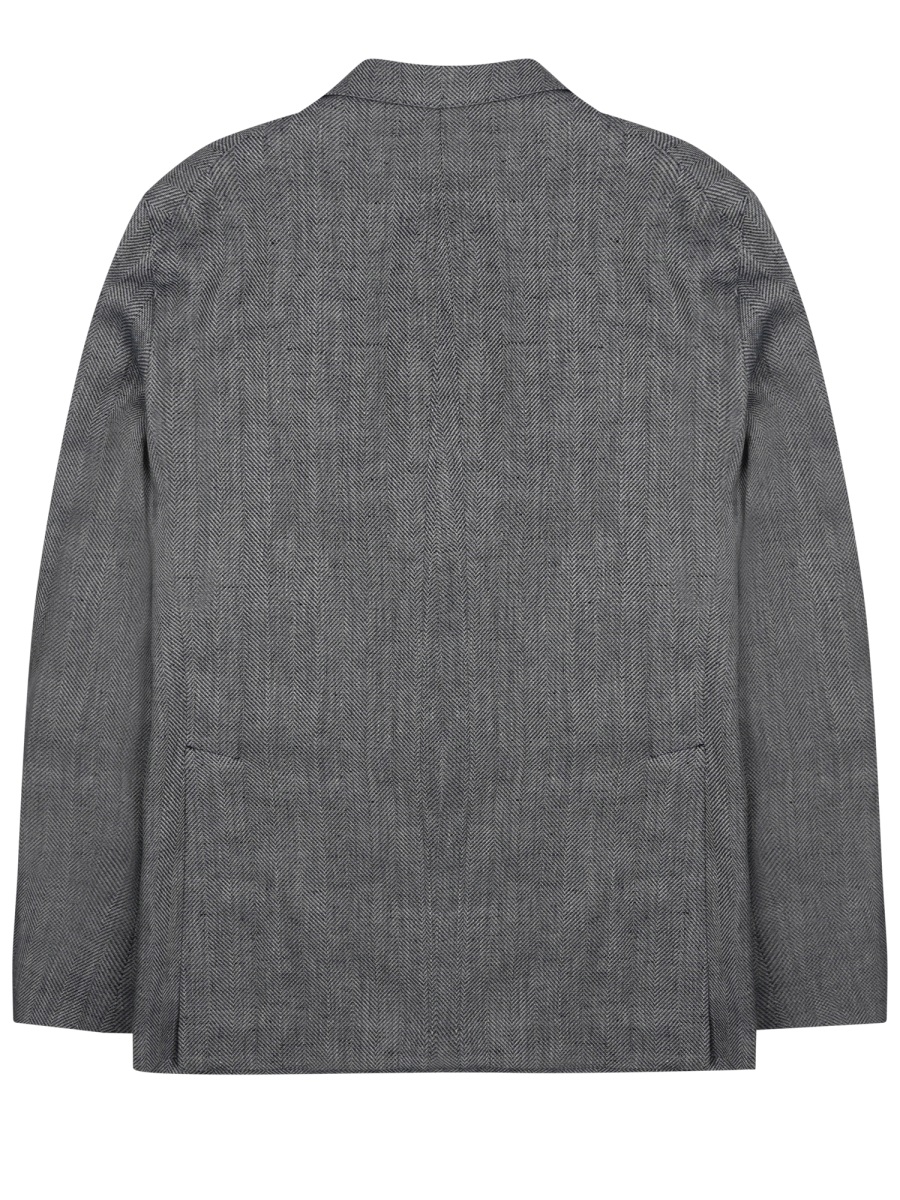 Tagliatore Montecarlo Linen-Cotton Textured Blazer Grijs