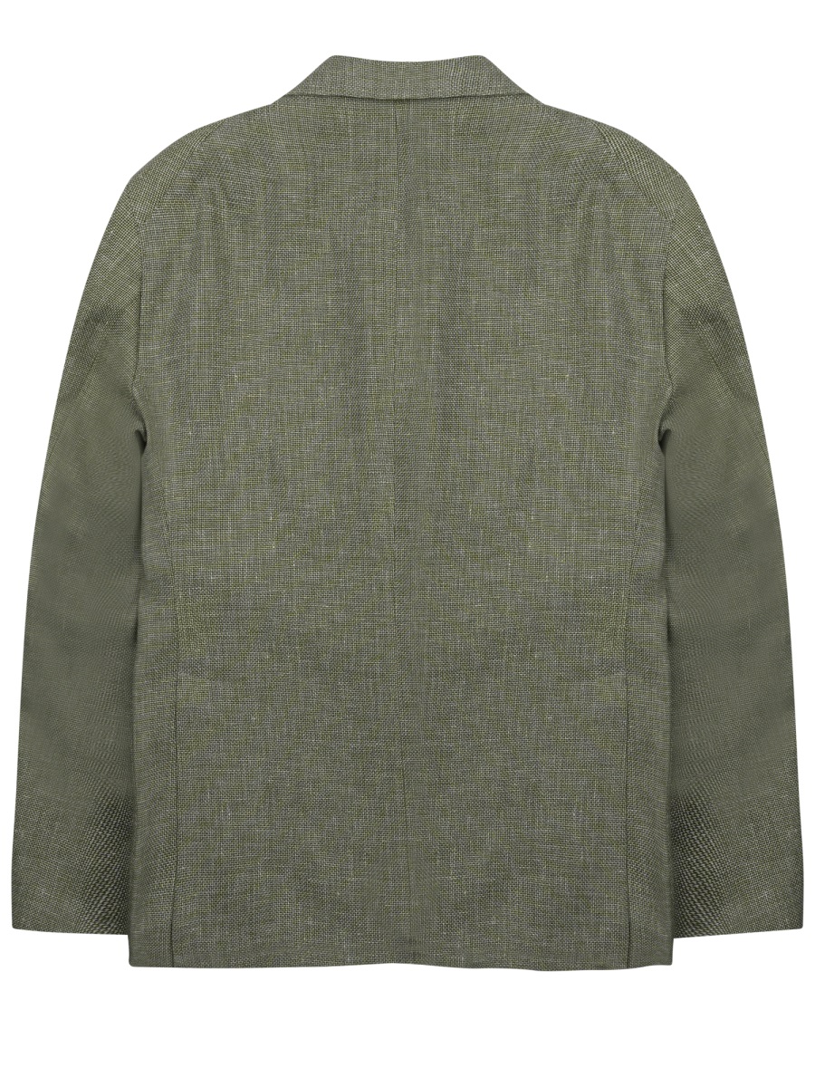 Tagliatore Montecarlo Linen-Cotton Tailored Blazer Grijs