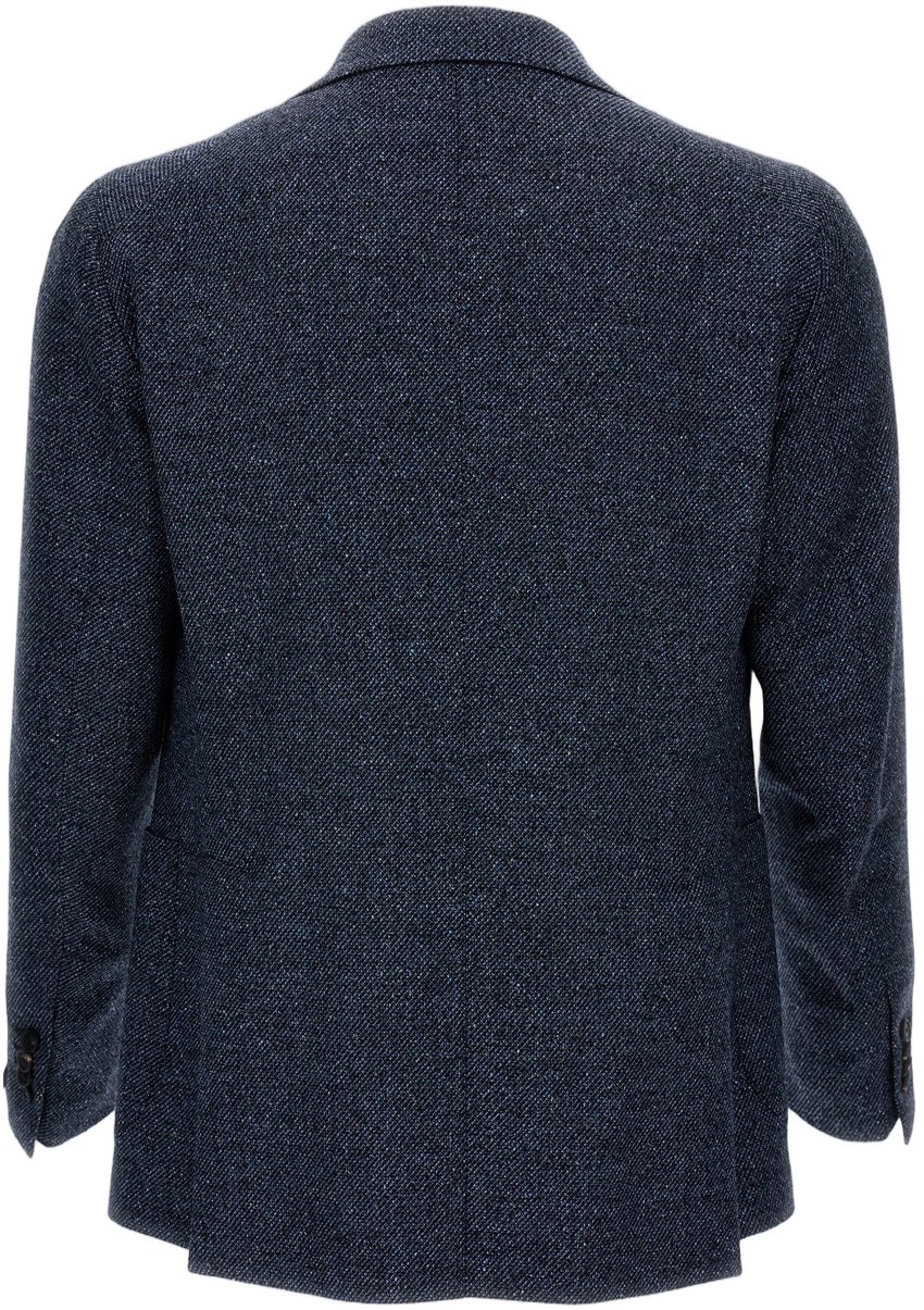 Tagliatore Tailored Single-Breasted Jacket with Textured Fabric Grijs