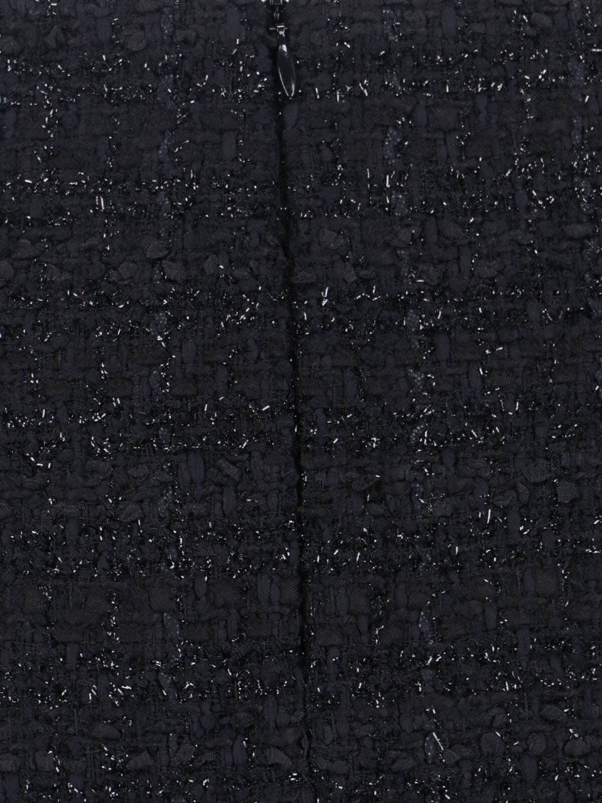 Tagliatore Classic Black Tailored Skirt With Subtle Sheen Zwart