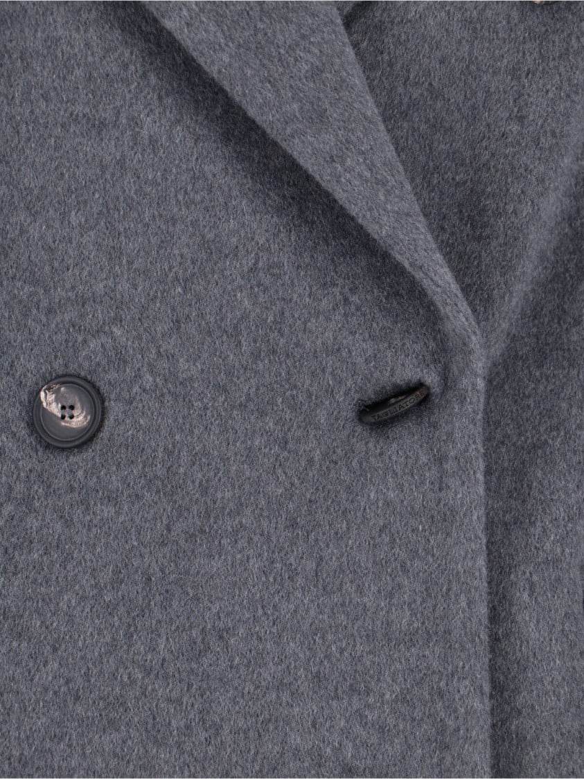 Tagliatore Tailored Grey Coat With Timeless Design Grijs