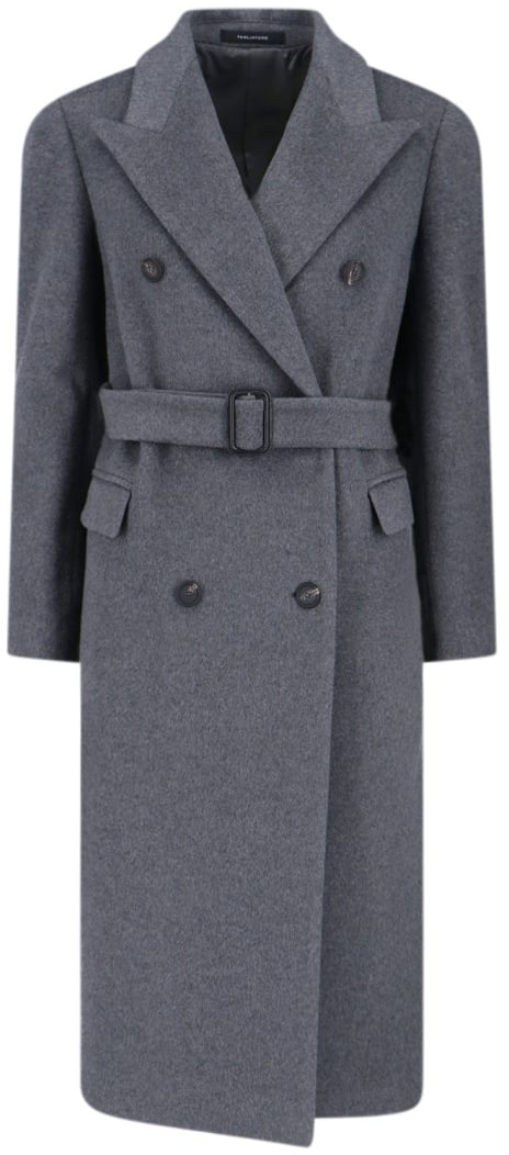 Tagliatore Tailored Grey Coat With Timeless Design Grijs
