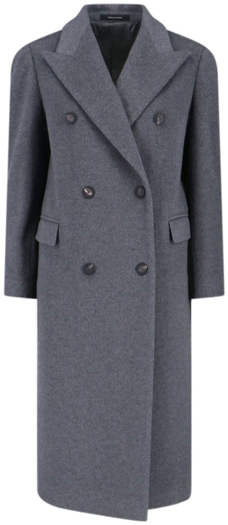 Tagliatore Tailored Grey Coat With Timeless Design Grijs