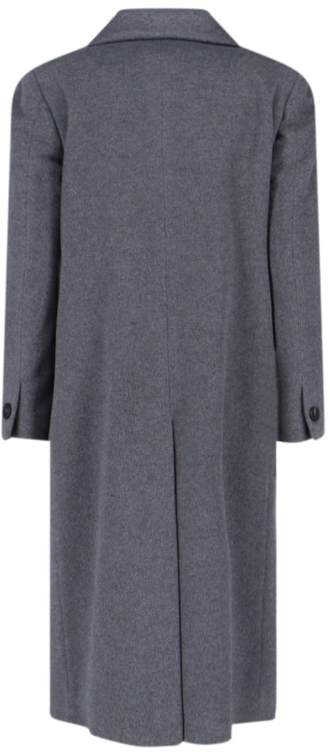 Tagliatore Tailored Grey Coat With Timeless Design Grijs