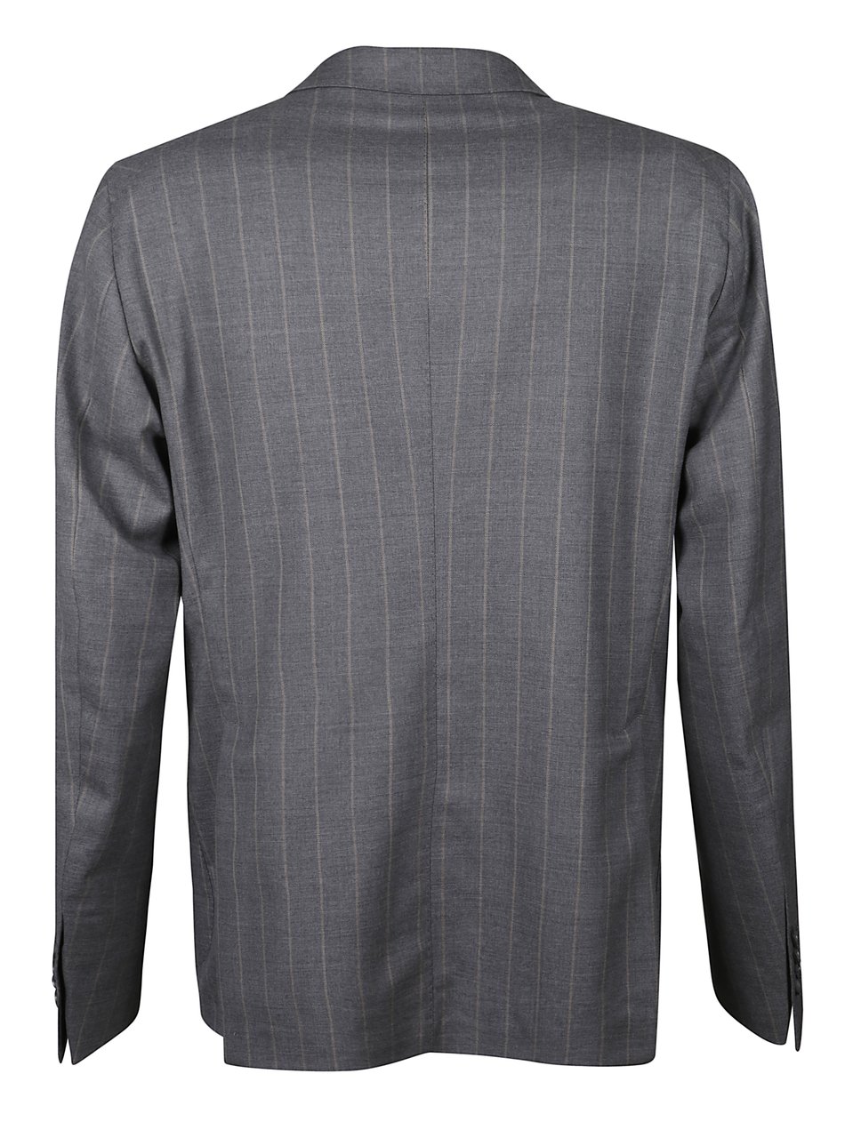 Tagliatore Montecarlo Pinstripe Double-Breasted Suits Grijs