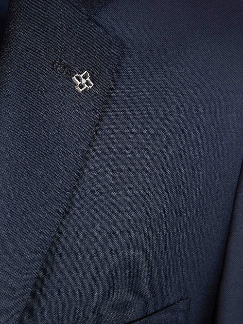 Tagliatore Blue Gabardina Single Breasted Suit Zwart