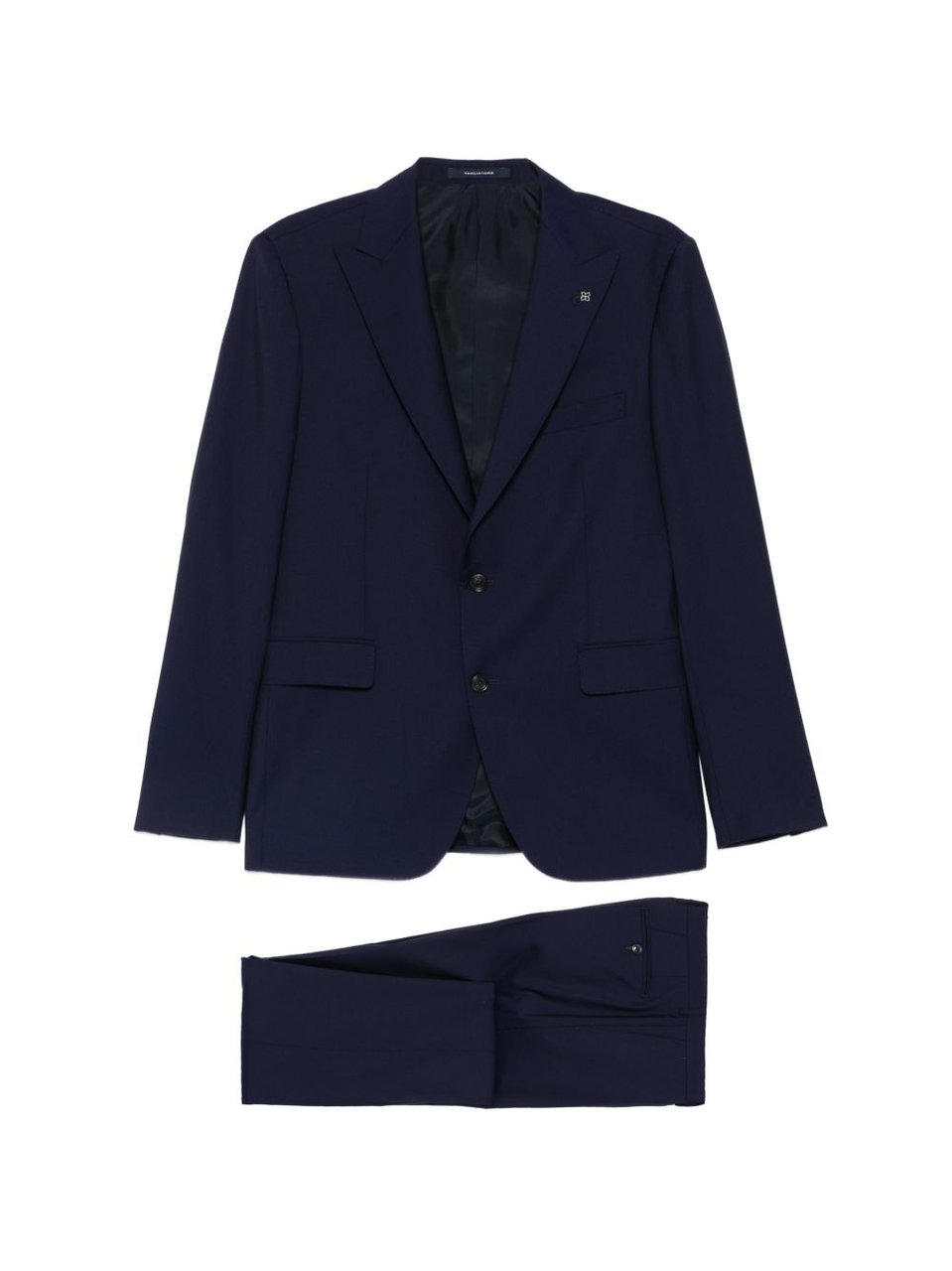 Tagliatore Bruce Deep Blue Peak Lapels Suit Zwart