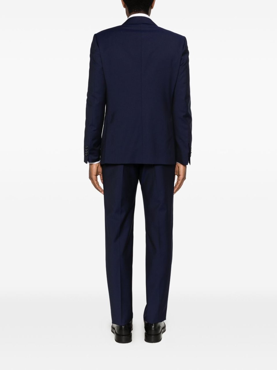 Tagliatore Bruce Deep Blue Peak Lapels Suit Zwart