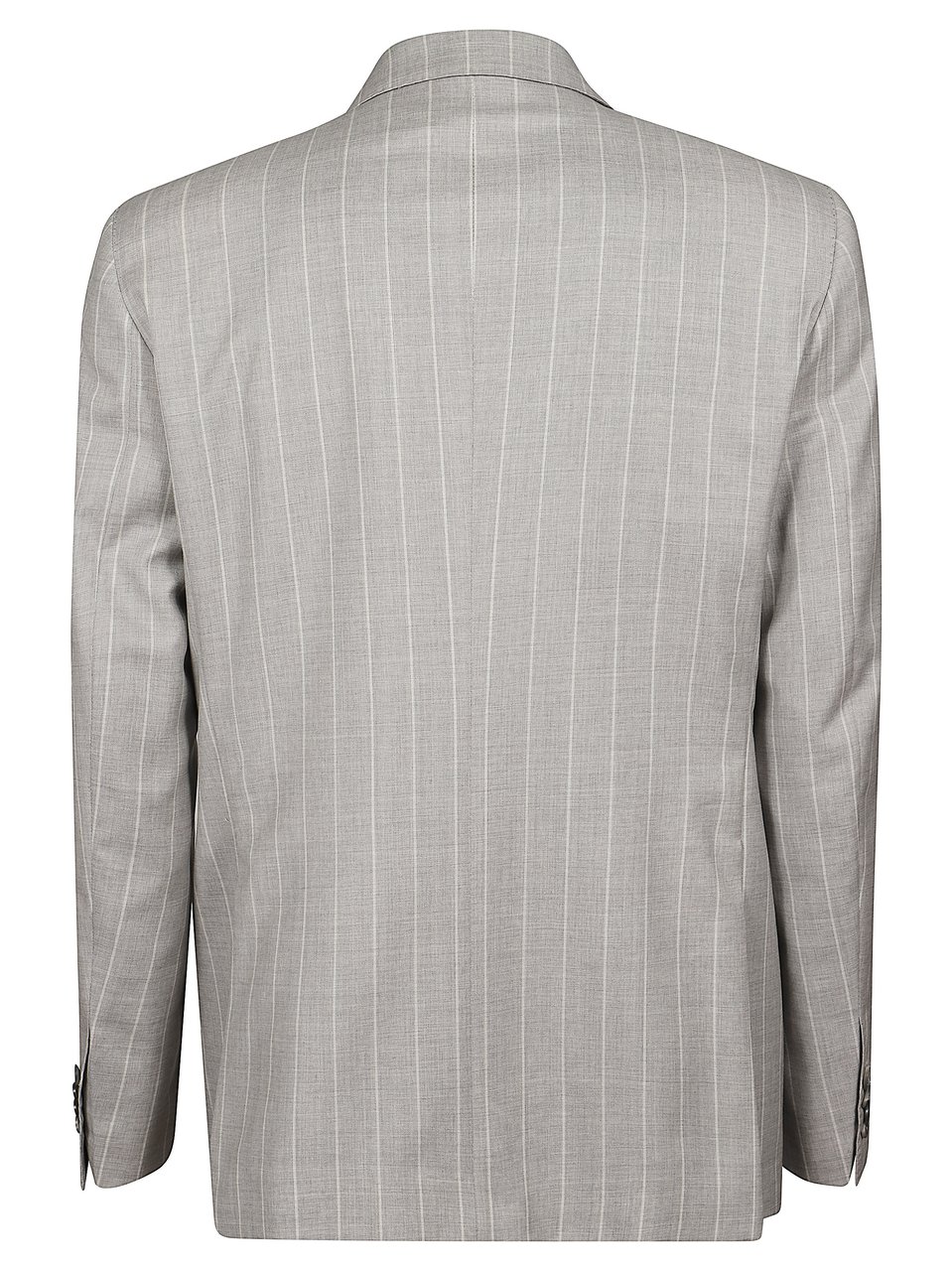 Tagliatore Light Grey Pinstripes Double Breasted Suit Grijs