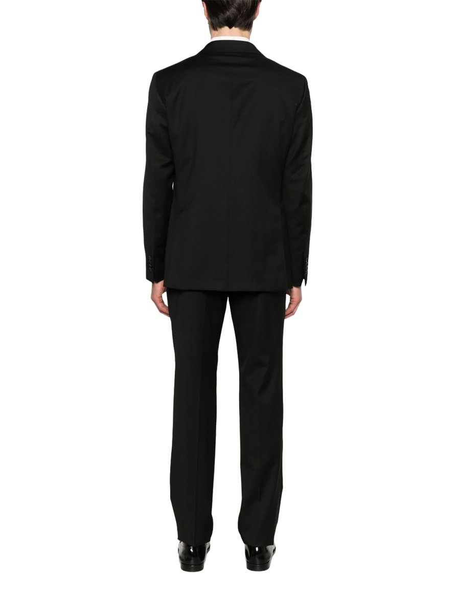 Tagliatore Neutrals Single-Breasted Wool Suit Zwart