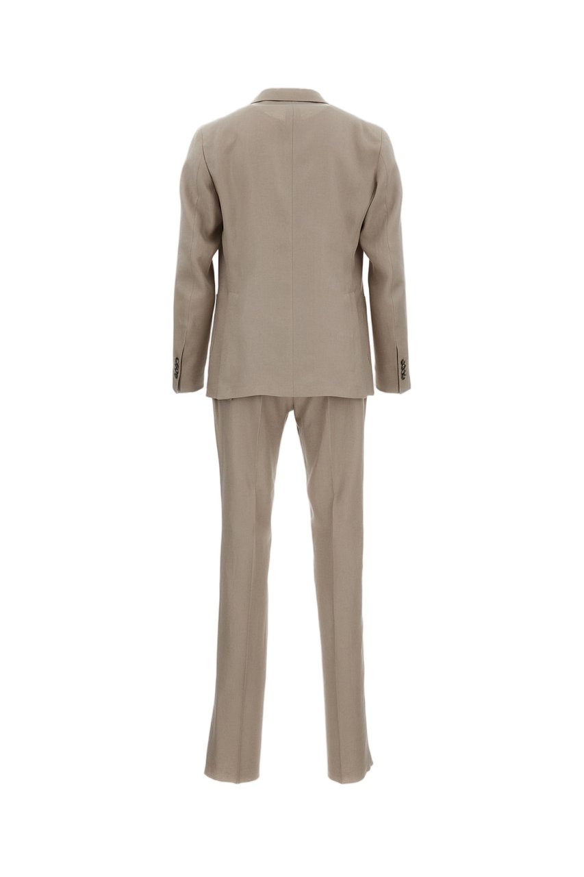 Tagliatore Montecarlo Linen Single-Breasted Suit Grijs