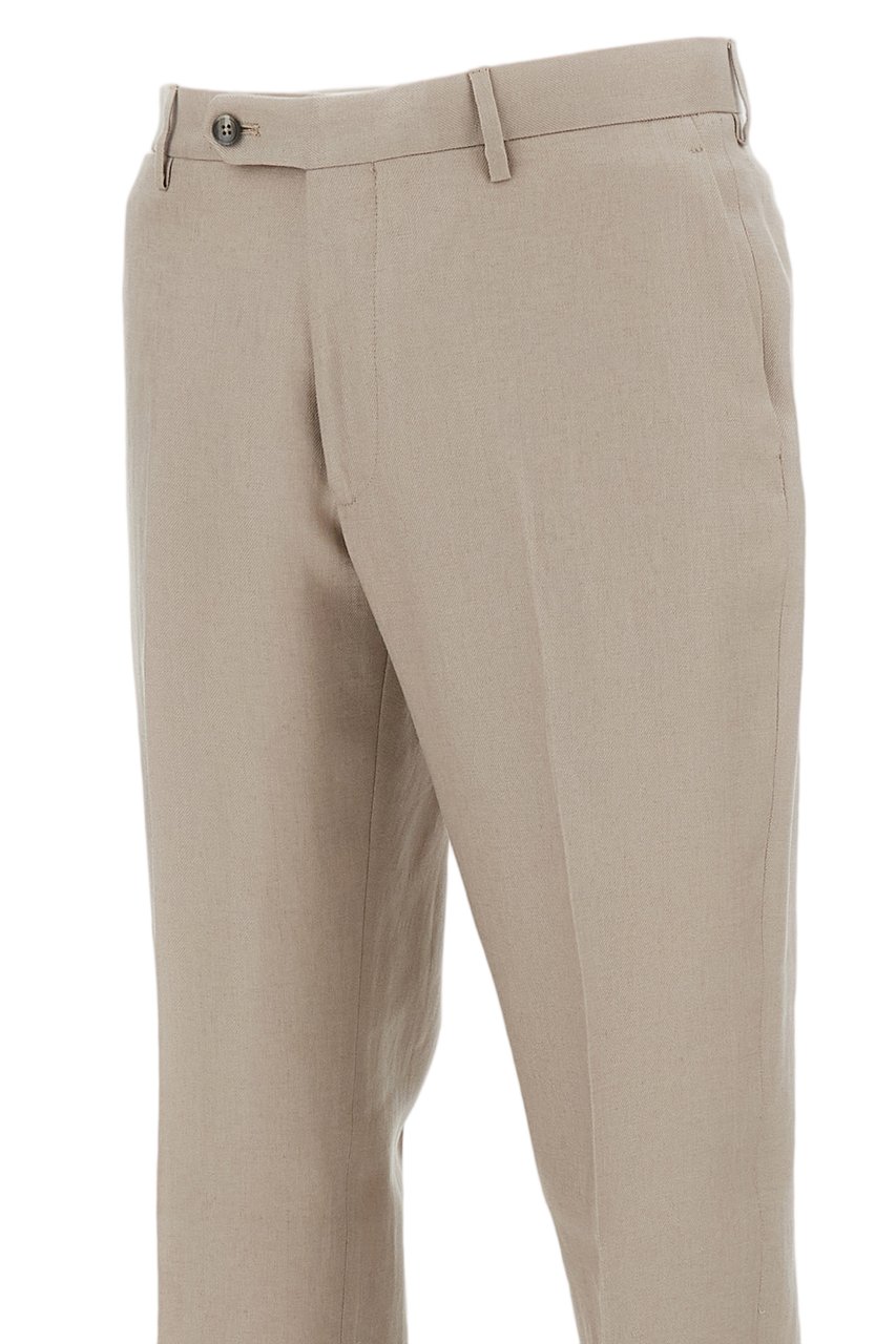 Tagliatore Montecarlo Linen Single-Breasted Suit Grijs