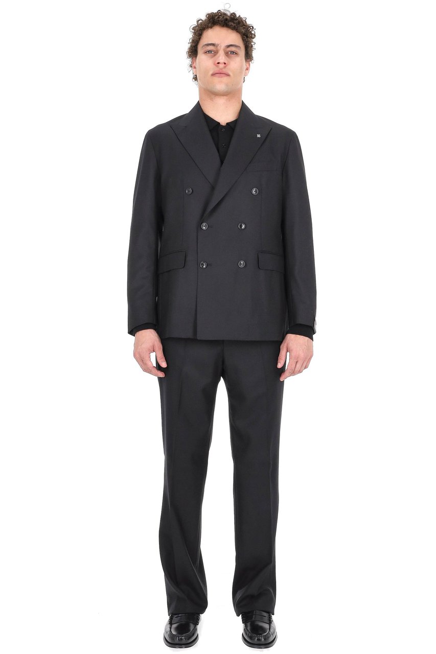 Tagliatore New York Model Super 120’S Wool Double-Breasted Dress Zwart