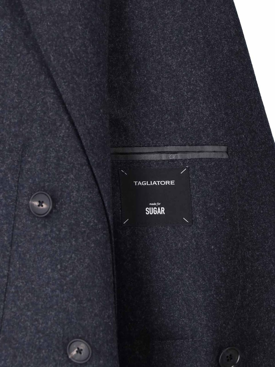 Tagliatore Double-Breasted Virgin Wool Suit With Peak Lapels Grijs