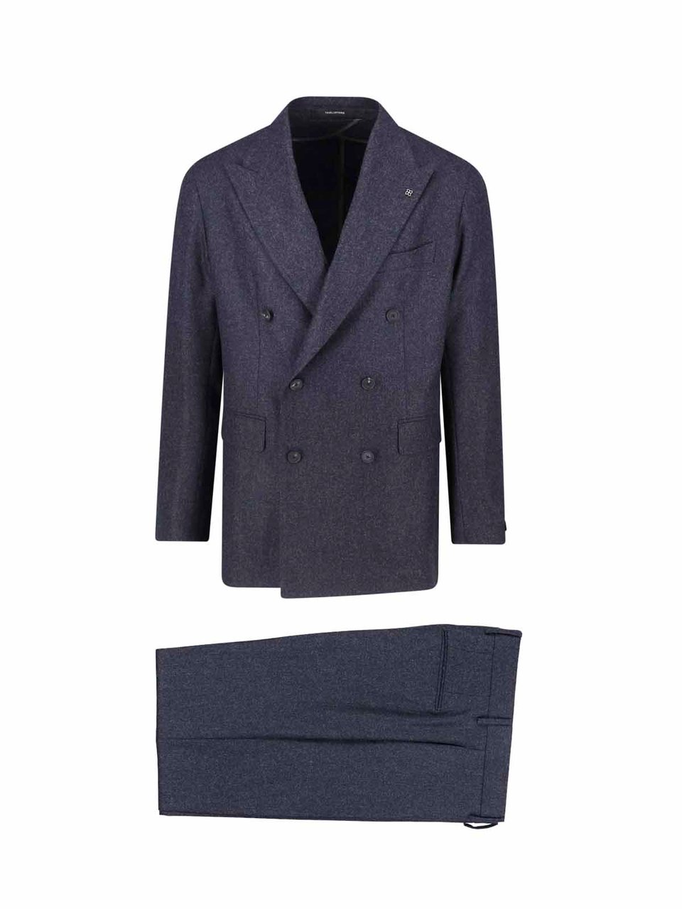 Tagliatore Double-Breasted Virgin Wool Suit With Peak Lapels Grijs