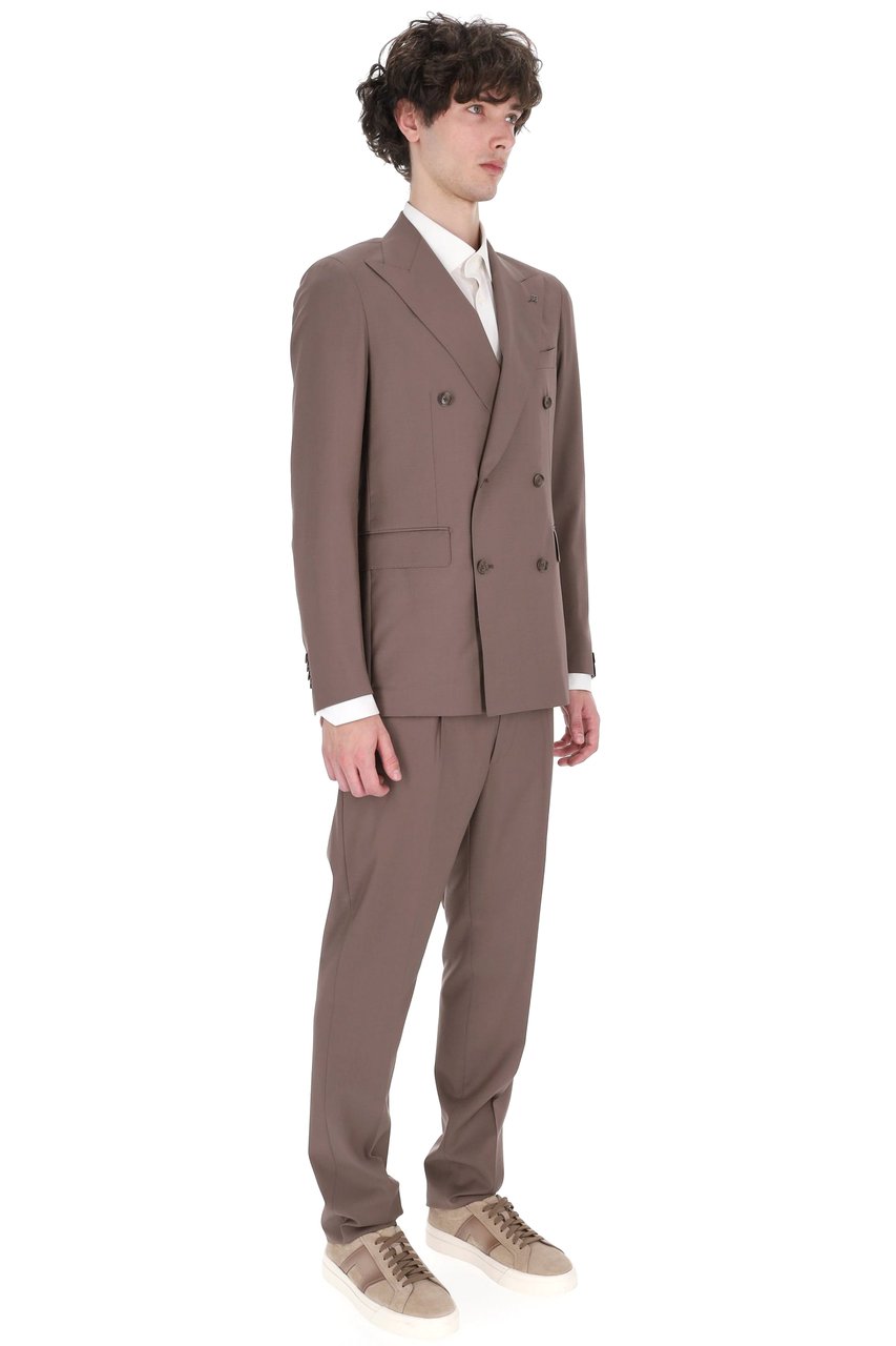Tagliatore Vesuvio Super 100s Wool Double-Breasted Suit Roze
