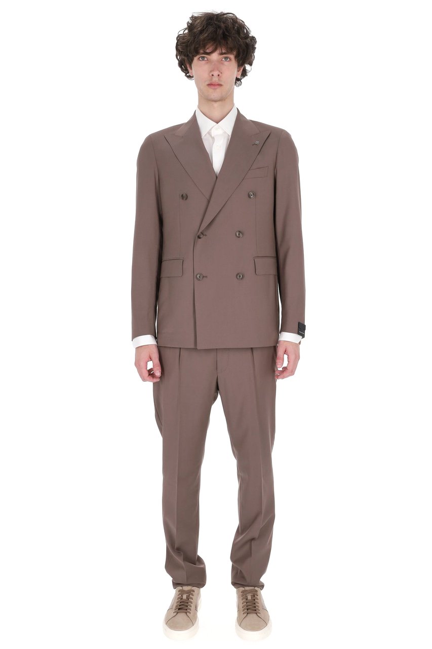 Tagliatore Vesuvio Super 100s Wool Double-Breasted Suit Roze