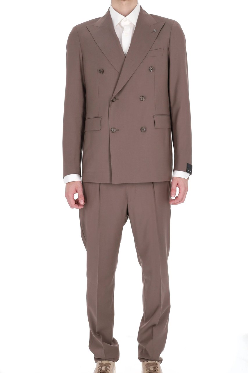 Tagliatore Vesuvio Super 100s Wool Double-Breasted Suit Roze