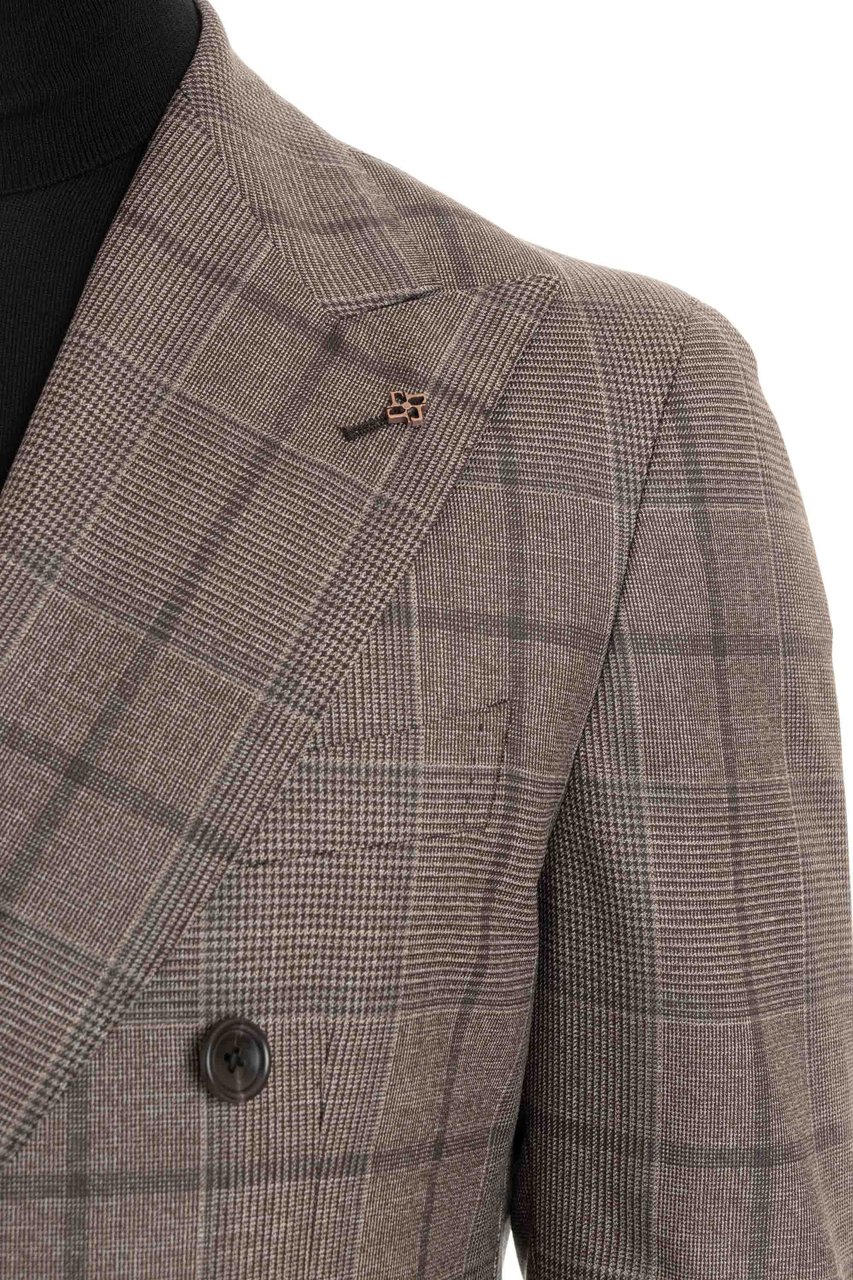 Tagliatore Super 130’s Virgin Wool Check Suit Grijs
