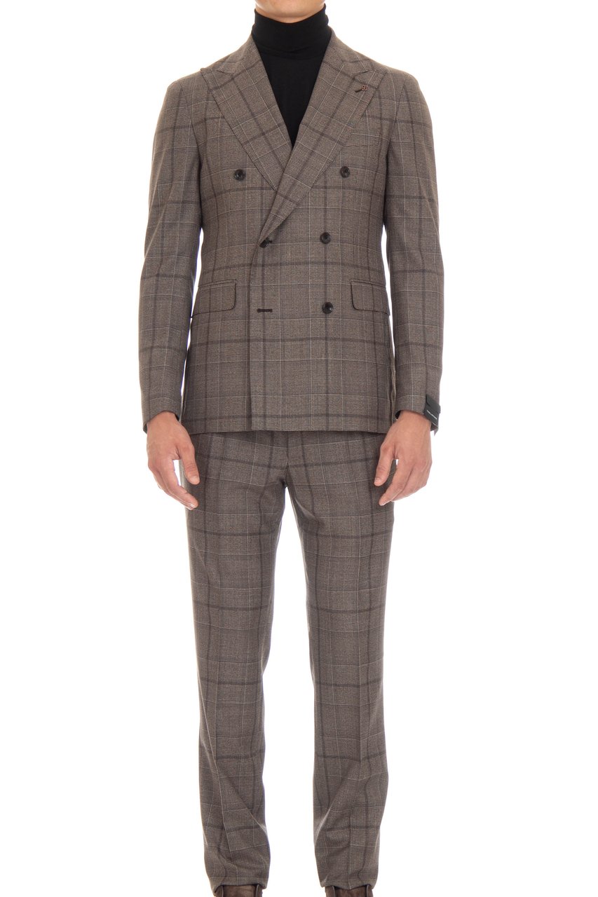 Tagliatore Super 130’s Virgin Wool Check Suit Grijs