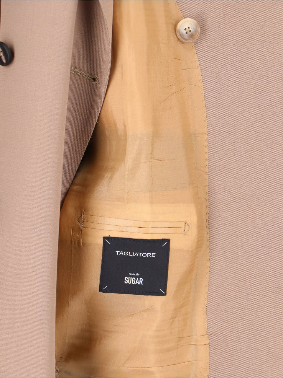 Tagliatore Beige Dress Shirt With Classic Collar And Button-Down Front Roze