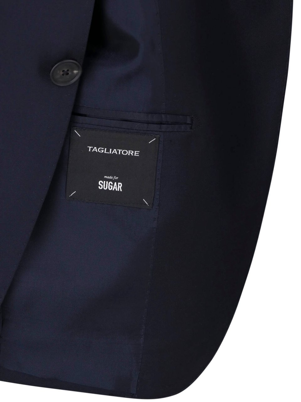 Tagliatore Navy Single-Breasted Peaked Lapel Wool Suit Blauw