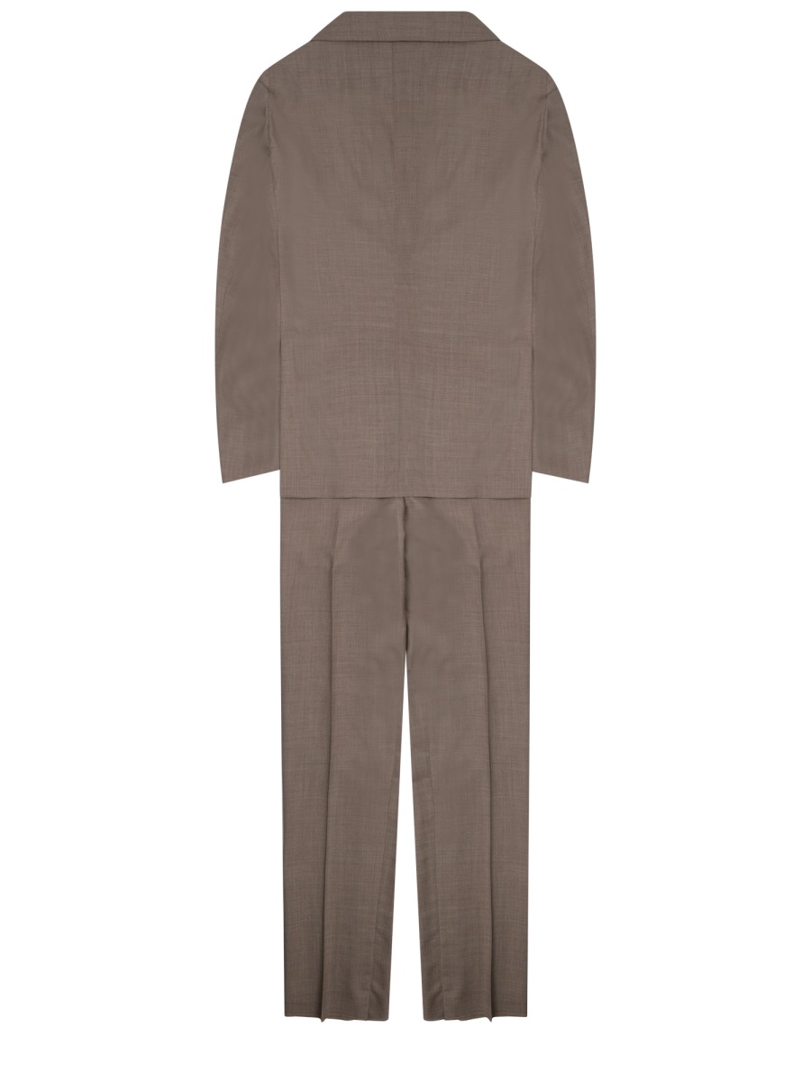 Tagliatore Brown Vesuvio Virgin Wool Suit Grijs