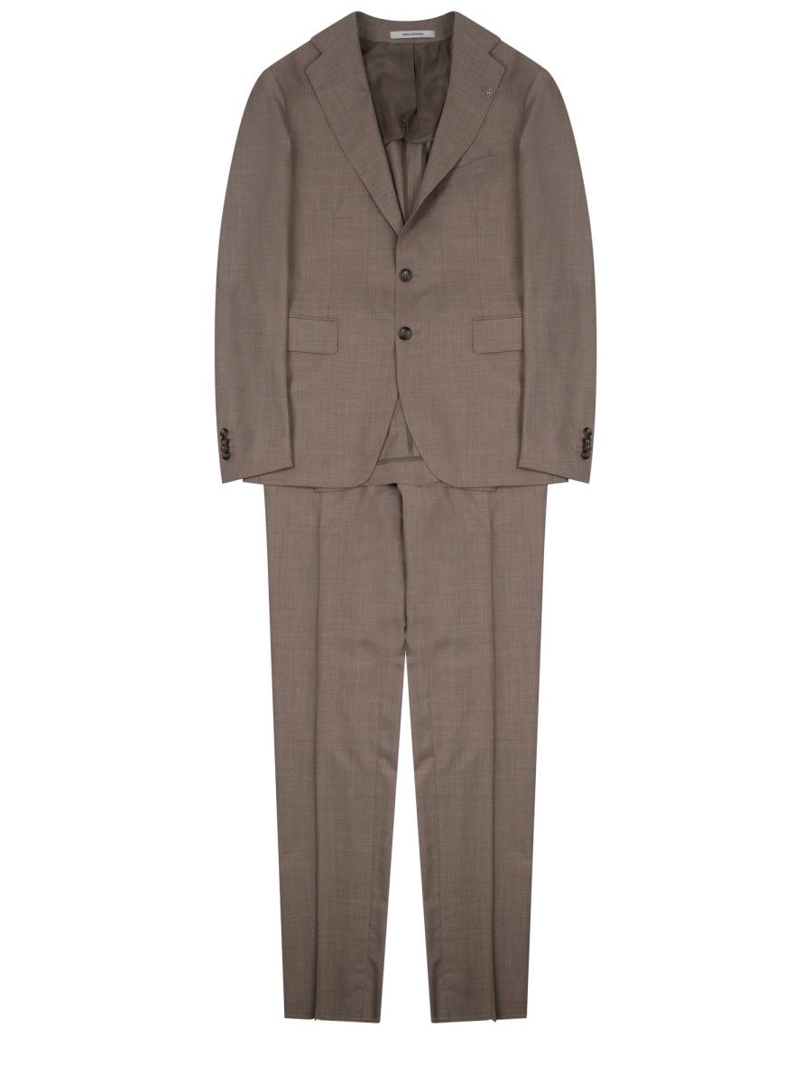 Tagliatore Brown Vesuvio Virgin Wool Suit Grijs