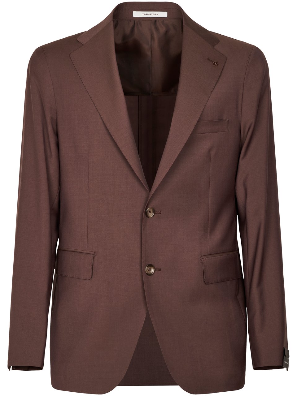 Tagliatore Brown Tailored Two-Button Jacket with Matching Trousers Grijs