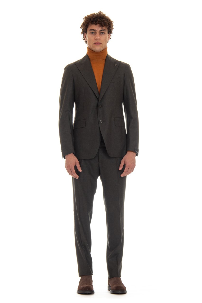 Tagliatore Light Flannel Vesuvio Suit Zwart