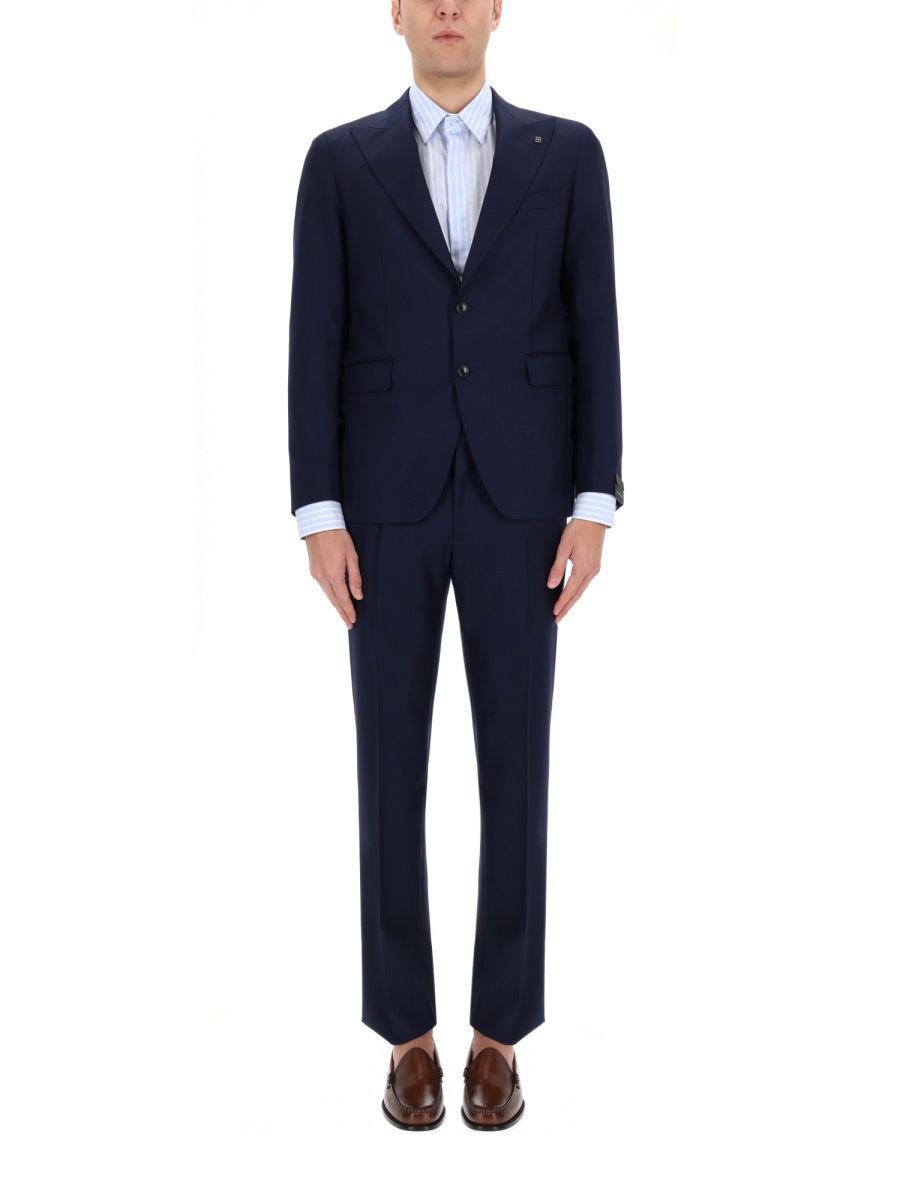 Tagliatore Virgin Wool Tailored Slim Suit Zwart