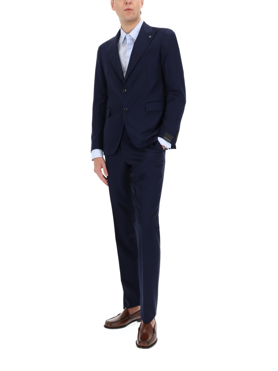 Tagliatore Virgin Wool Tailored Slim Suit Zwart