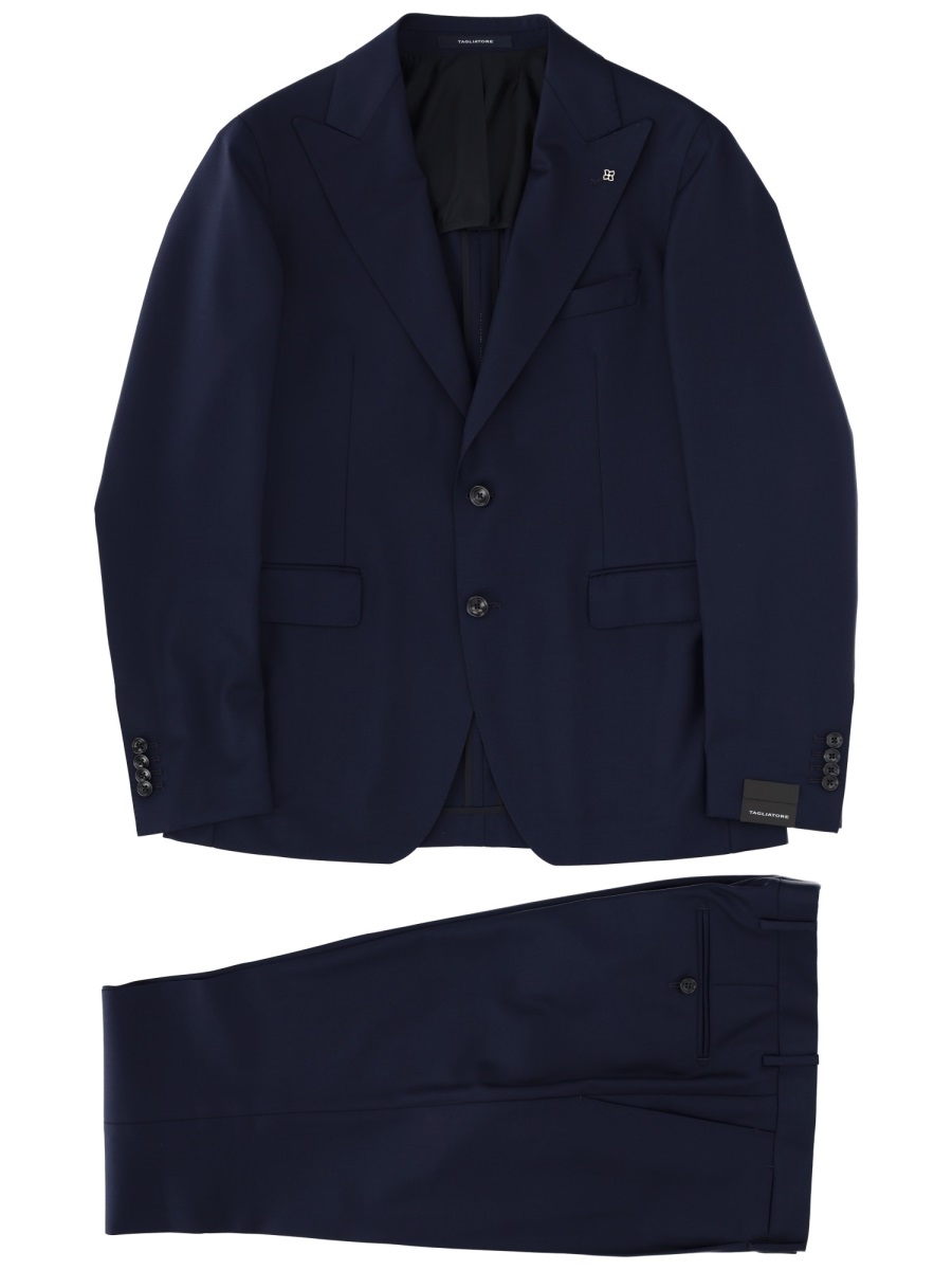 Tagliatore Virgin Wool Tailored Slim Suit Zwart