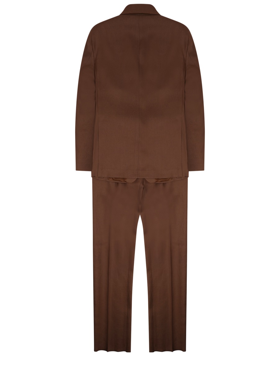 Tagliatore Brown Vesuvio Linen Suit Bruin