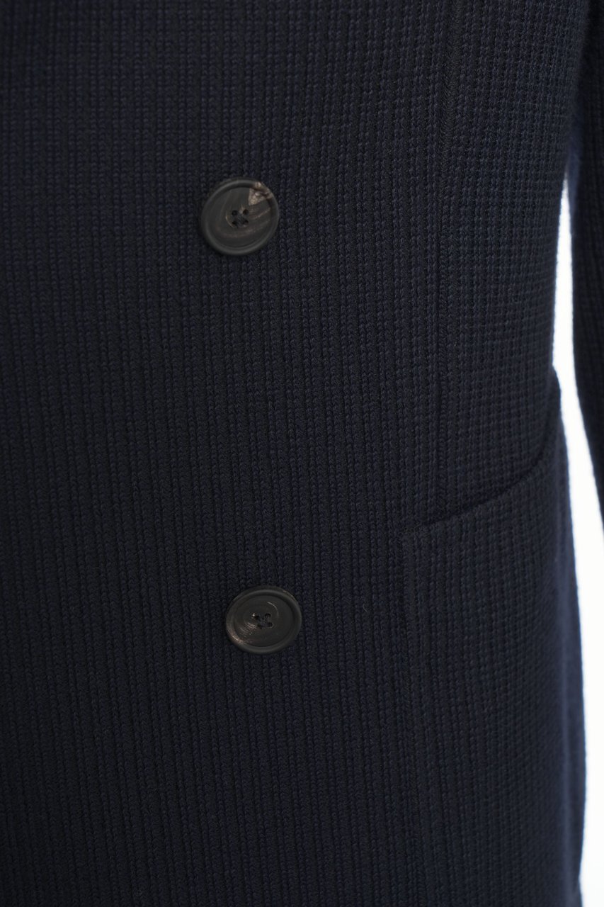 Tagliatore Double-breasted knit blazer Blauw