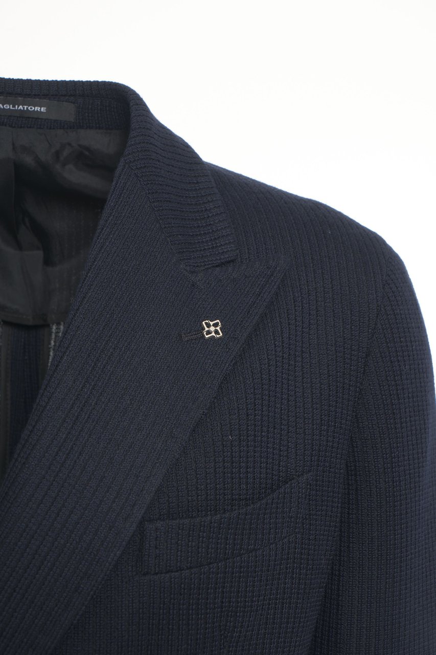 Tagliatore Blazer doppiopetto in maglia Blauw