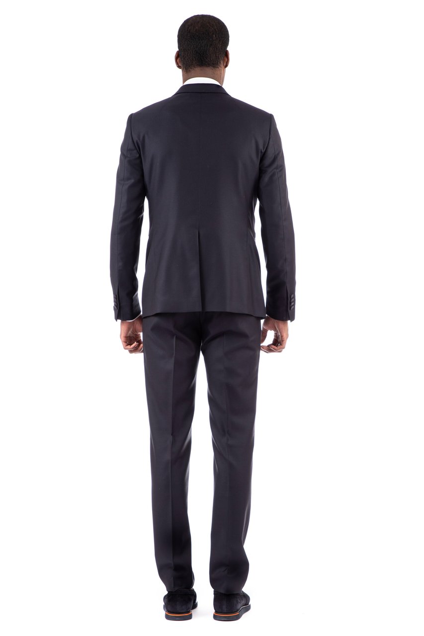 Tagliatore Wool-Silk Suit with Vest Bruce Line Zwart