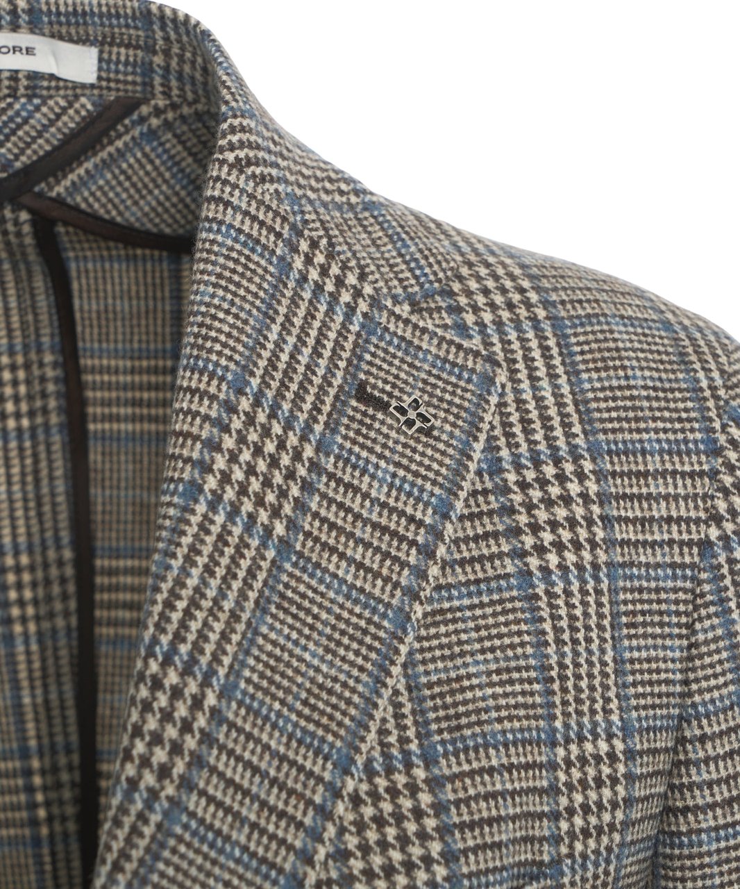 Tagliatore Virgin wool houndstooth blazer Beige