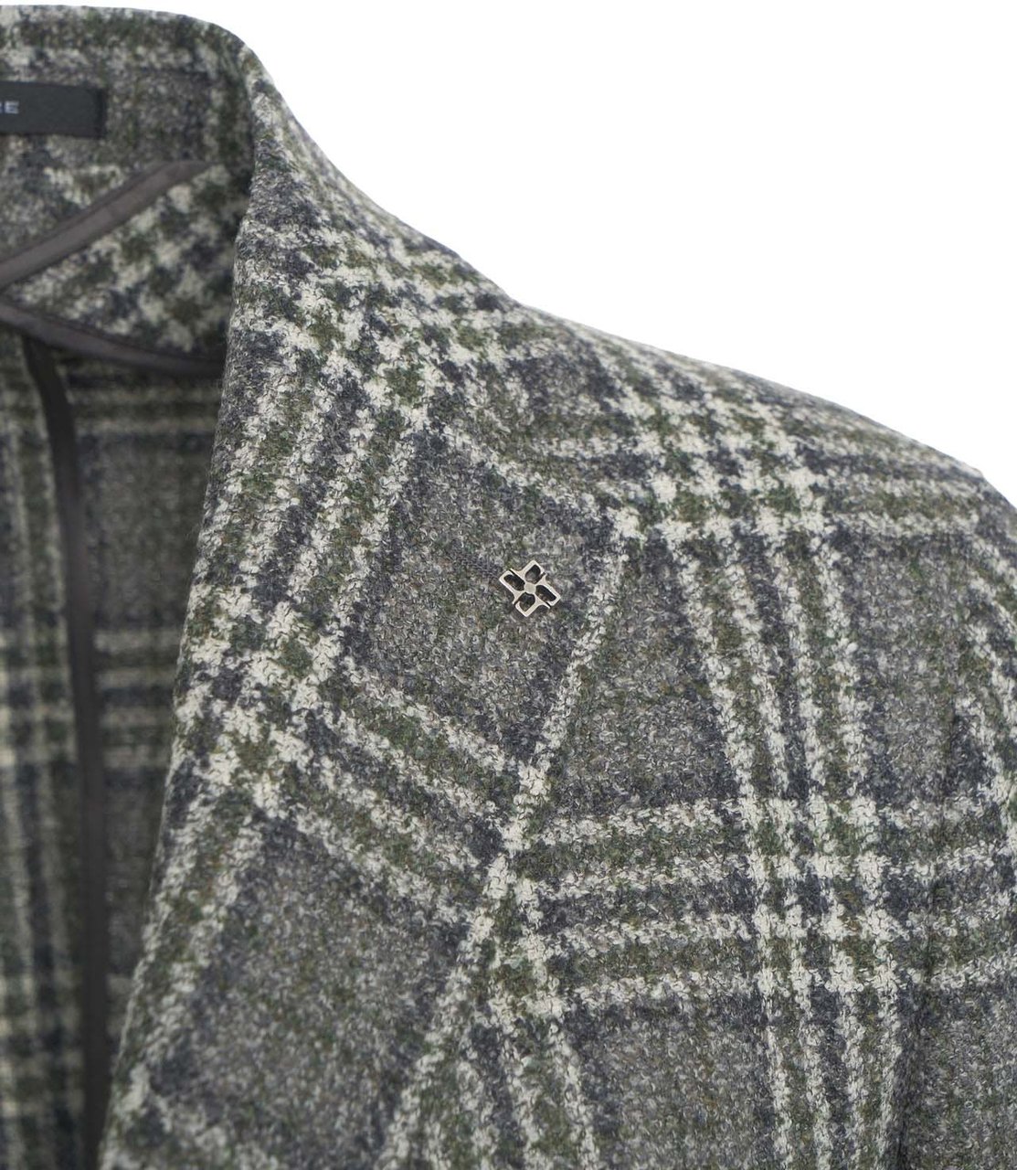 Tagliatore Single-breasted glen check blazer Beige