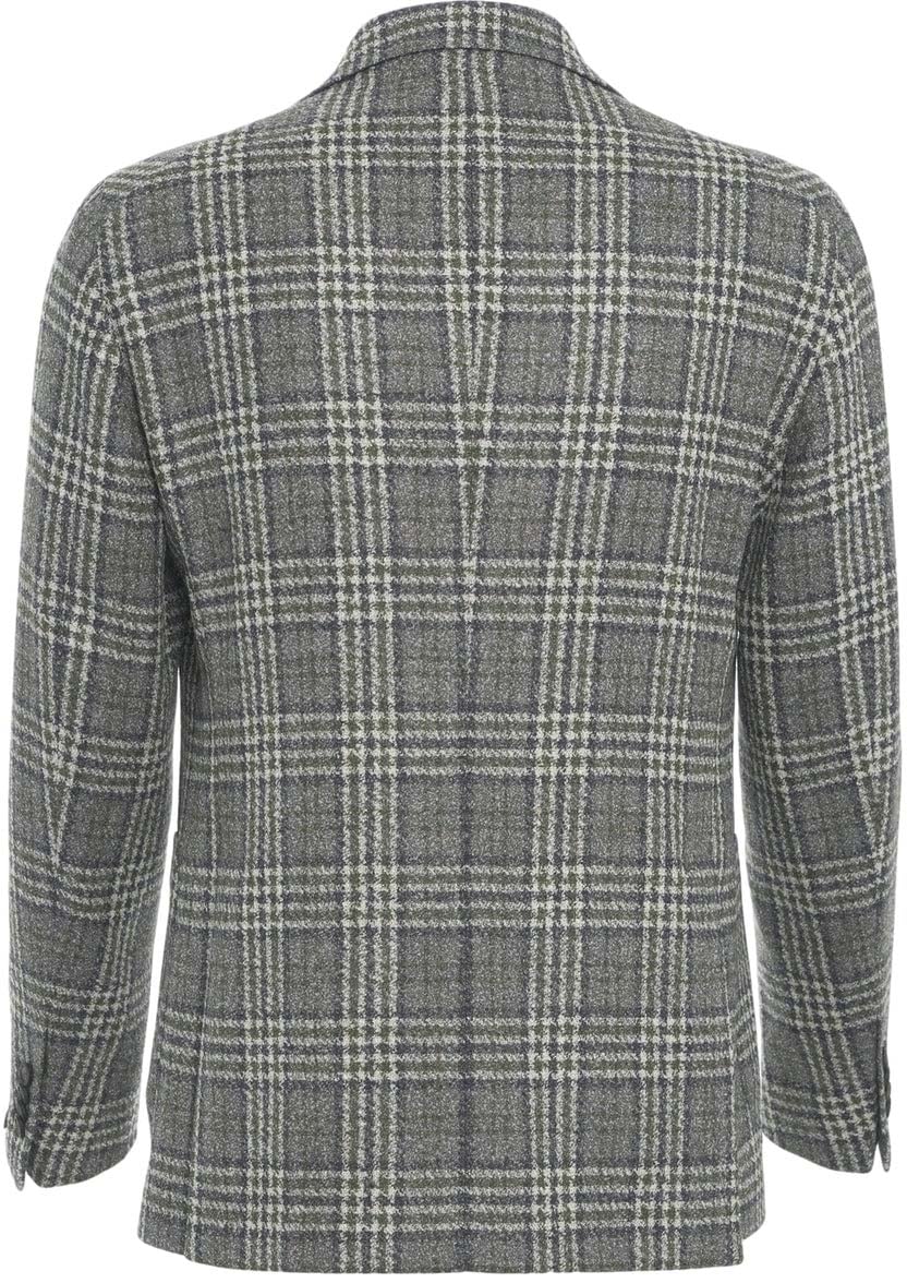 Tagliatore Single-breasted glen check blazer Beige