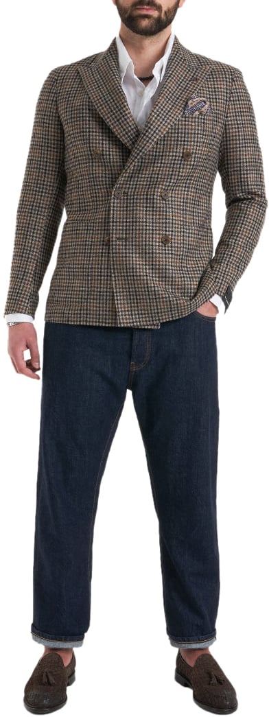 Tagliatore Virgin wool double-breasted blazer Bruin